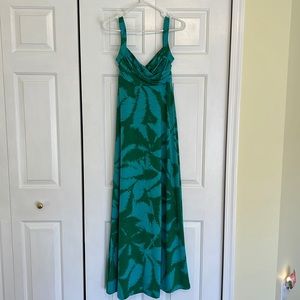 BCBG Maxazria Palm Print Maxi Dress